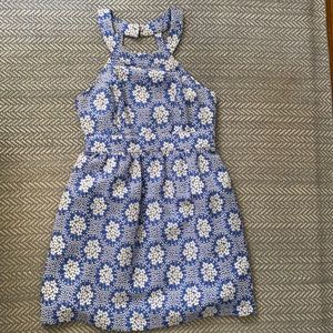 Tori Richard blue floral dress with cutout back